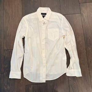 Banana Republic Untucked Fit Button-Down Shirt, White, Size M